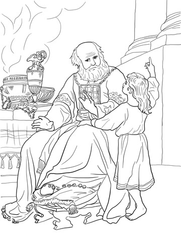 Samuel Helps Eli Coloring Page